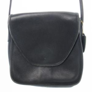 オールドコーチ ショルダーバッグ レザー 本革 フラップ 黒 ブラック 210 /CK13 GY18