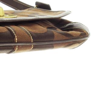 COACH ハンドバッグ ワンハンドル ワンショルダー キャンバス 切替 レザー 革 シグネチャー 茶 ブラウン 11257
