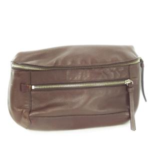ショルダーバッグ ボディバッグ レザー 革 ロゴ刻印 茶 ブラウン 70785 /CK8 GY18