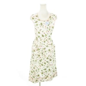 ドレスエプロン 撥水加工 パイピング リボン ワイルドストロベリー イチゴ柄 総柄 100cm×100cm