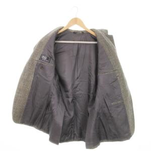 Polo by Ralph Lauren テーラードジャケット ツイード 総裏地 3ボタン ダブルベンツ ウール チェック AB6 グレー /MN12