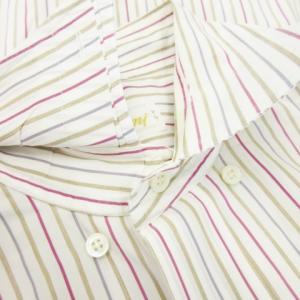 BRIONI シャツ ワイシャツ Yシャツ 隠しボタンダウン 長袖 ストライプ 4 L マルチカラー /MN1 GY17