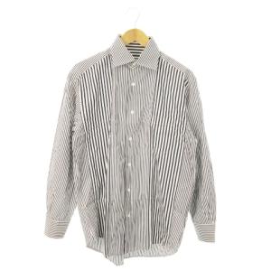 シャツ ワイシャツ Yシャツ レギュラー 長袖 コットン ストライプ 3 L 黒 ブラック /MN21