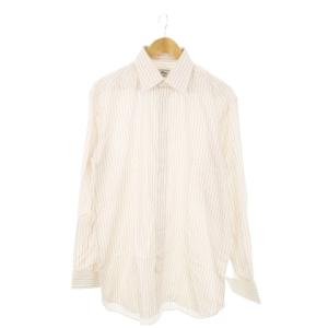 FOR Neiman Marcus シャツ ワイシャツ Yシャツ レギュラー 長袖 コットン 地模様 ストライプ