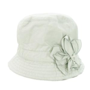 帽子 バケット ハット コットン フラワーモチーフ M 水色 ライトブルー くすみカラー /MN9 GY18