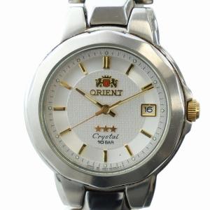 Crystal クリスタル スリースター 腕時計 ウォッチ クォーツ デイト カレンダー付き 白文字盤