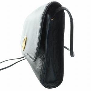 Christian Dior ヴィンテージ ショルダー バッグ レザー ブラック