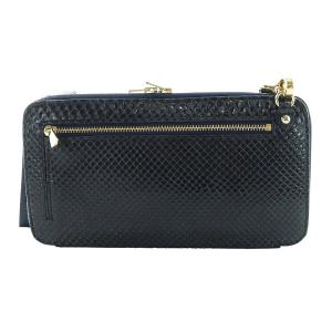 ショルダー ウォレット パイソン レザー ビジュー ネイビー（2025/04  