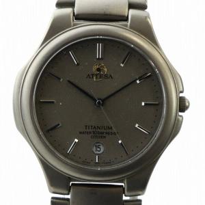 アテッサ ATTESA ジャンク品 腕時計 ウォッチ クォーツ デイト カレンダー付き シルバー色 5510-F51308
