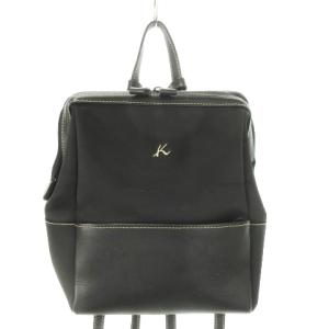 K2 リュックサック デイパック ステッチ ロゴ ナイロン レザー 黒 ブラック /AH15 GY18