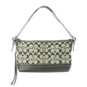 ワンショルダーバッグ ハンドバッグ 肩掛け キャンバス レザー シグネチャー 黒 ブラック 9363 /AO8