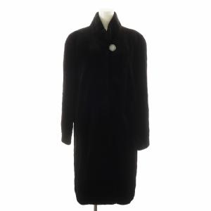 銀サガ ファーコート 毛皮コート ロング丈 シェアードミンク アウター F 黒 ブラック /AN18 GY18