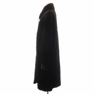 SAGA MINK 銀サガ ファーコート 毛皮コート ロング丈 シェアードミンク アウター F 黒 ブラック /AN18 GY18