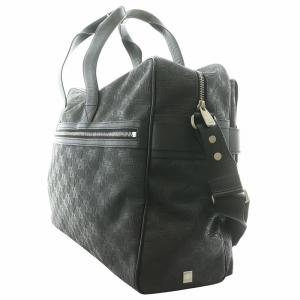 dunhill ディーエイト 2WAY ボストンバッグ ショルダーバッグ PVC レザー 総柄 黒 ブラック OW2020A