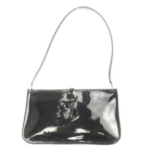 ロゾ ハンドバッグ ワンショルダー レザー 革 エナメル ロゴ トグル 黒 ブラック /CK7 GY18