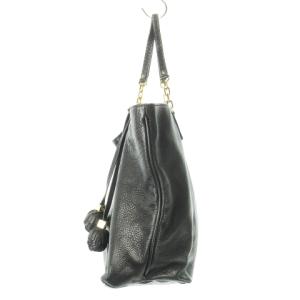 TORY BURCH ハンドバッグ トートバッグ レザー 本革 ダブルTロゴ 型押し タッセル 黒 ブラック /CK9 GY18