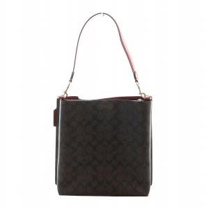COACH モリー バケット バッグ シグネチャー キャンバス ショルダーバッグ トートバッグ 2WAY ロゴ 茶