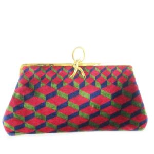 ヴィンテージ モケット クラッチバッグ レッド