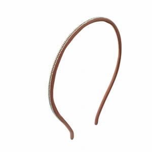 カチューシャ ヘアアクセサリー ラインストーン ロゴ スエード ビジュー ピンク GY11 /MQ