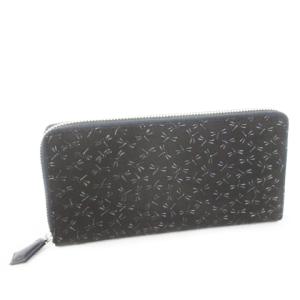 長財布 ロングウォレット 小銭入れあり ラウンド 鹿革 ディアスキン 漆 とんぼ 蜻蛉 勝虫 小紋 焦げ茶