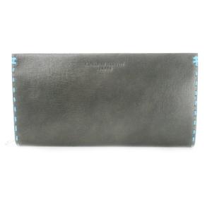 長財布 ロングウォレット レザー 小銭入れあり ステッチ ロゴ 黒 ブラック /AO1 GY18