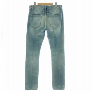 SAINT LAURENT PARIS デニム ジーンズ ジーパン Gパン ダメージ加工 テーパード ボタンフライ 5P 29 青 ブルー インディゴブルー