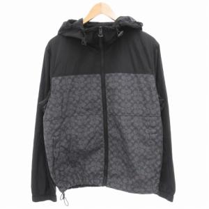 シグネチャー フル ジップ ウインドブレーカー ジャケット フーデット メッシュ M 黒 ブラック CV310