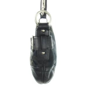 COACH ショルダーバッグ 2way ハンドバッグ キャンバス ジャカード レザー 革 ベルト シグネチャー 黒