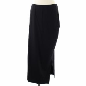 ヴィンテージ 90s ロング スカート 変形 アシンメトリー スリット 38 ダークネイビー 濃紺 /DK