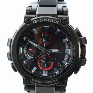 MT-G 腕時計 電波ソーラー クロノグラフ デイト カレンダー付き モバイルリング 黒文字盤