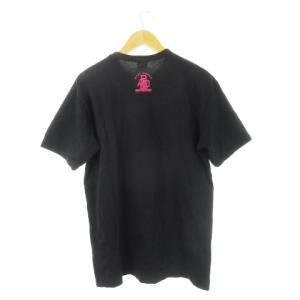 A BATHING APE Tシャツ クルーネック 丸首 半袖 プリント ロゴ L 黒 ブラック /CK7 GY18
