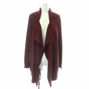 カーディガン ニット アウター 長袖 ウール ハイゲージ 変形襟 40 赤 レッド  /MP GY18