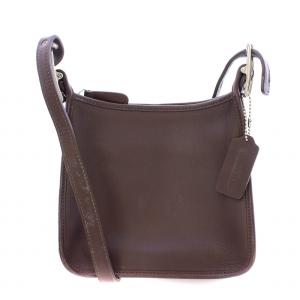 オールド OLD ショルダーバッグ コンパクト レザー ロゴチャーム 型押し 茶 ブラウン 6610 /BB