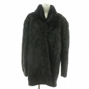 銀サガ ファーコート ミドル ハーフ ミンク 毛皮 総裏地 F 黒 ブラック  /MP GY18
