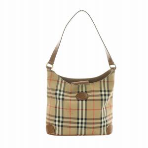 ワンショルダーバッグ チェック柄 ブラウン