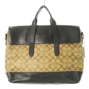 ブリーフケース 書類かばん ハンドバッグ PVC レザー 革 シグネチャー 茶 ブラウン F76835