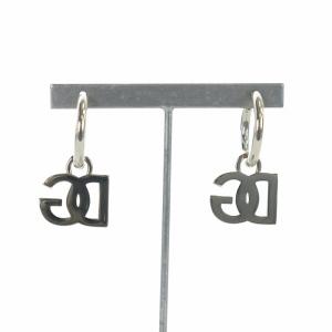 DOLCE&GABBANA リングピアス アクセサリー 両耳用 ロゴ ラインストーン シルバー色 GY18 /MQ