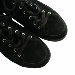 BALMAIN ワークブーツ ショート スエード レザー ロゴ フリンジ スタッズ 黒 ブラック GY18 /MQ