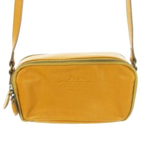 お財布ショルダーバッグ レザー 革 ロゴ 黄 マスタード /AO12 GY18