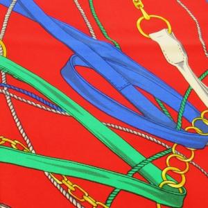 CELINE スカーフ シルク 絹 大判 タッセル柄 赤 レッド 黒 ブラック /CK23 GY18