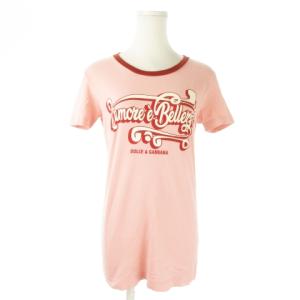 半袖Tシャツ ラウンドネック コットン プリント ロゴ 36 S ピンク /AO17 GY18