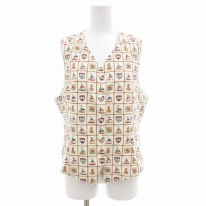 ヴィンテージ ベスト 総柄 11 ホワイト