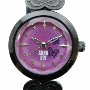 腕時計 ウォッチ クォーツ ロゴ ハート バタフライ カットガラス 黒 ブラック 1N01-K580 GY18