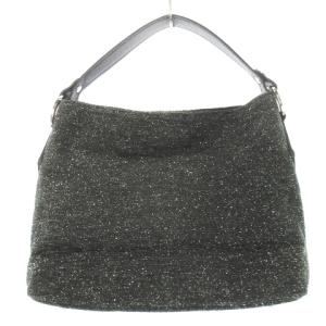 Think Bee マルガリータ ハンドバッグ ツイード フラワーモチーフ デニム ラインストーン ビジュー グレー /CK8