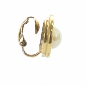 GIVENCHY ヴィンテージ イヤリング アクセサリー クリップ式 両耳用 フェイクパール ロゴ ゴールドカラー 金色