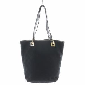 GUCCI GGキャンバス ミニトートバッグ ハンドバッグ ショルダーバッグ レザー 黒 ブラック 002 1099