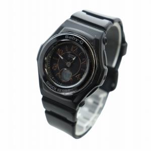 CASIO ベビージー Baby-G 腕時計 ウォッチ 電波ソーラー カレンダー付き ロゴ 黒文字盤 デジアナ 黒