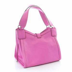 A.D.M.J. ハンドバッグ ショルダーバッグ レザー 皮革 ロゴ ピンク /MP GY18