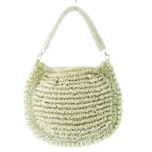 ANTEPRIMA ハンドバッグ 2way ショルダーバッグ イントレッチオワイヤー アクリルリボン ロゴ シルバーカラー