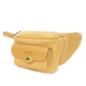 ウエストバッグ ボディバッグ レザー 革 ロゴ 茶 ブラウン /AO14 GY18